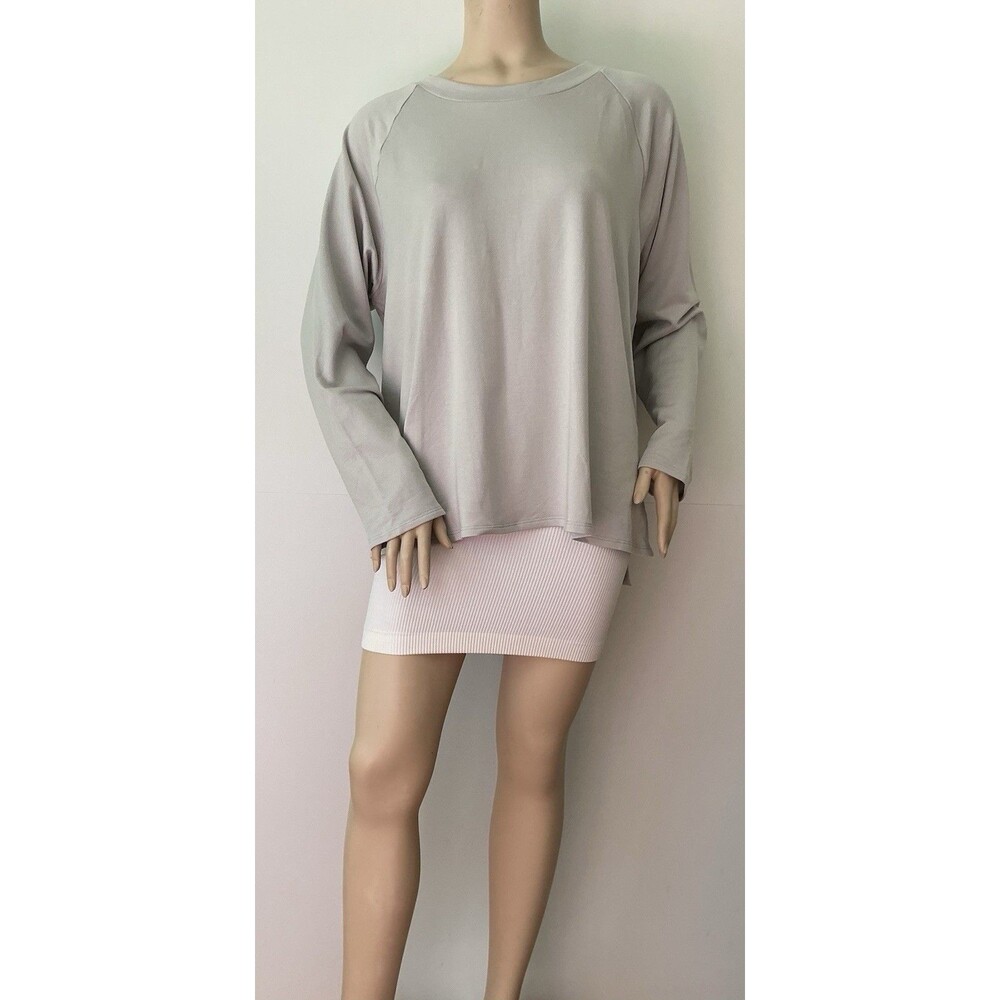 NEW EILEEN FISHER (Size XL) Cozy Brushed Raglan Sleeve Top, Gray- MSRP $128.00!